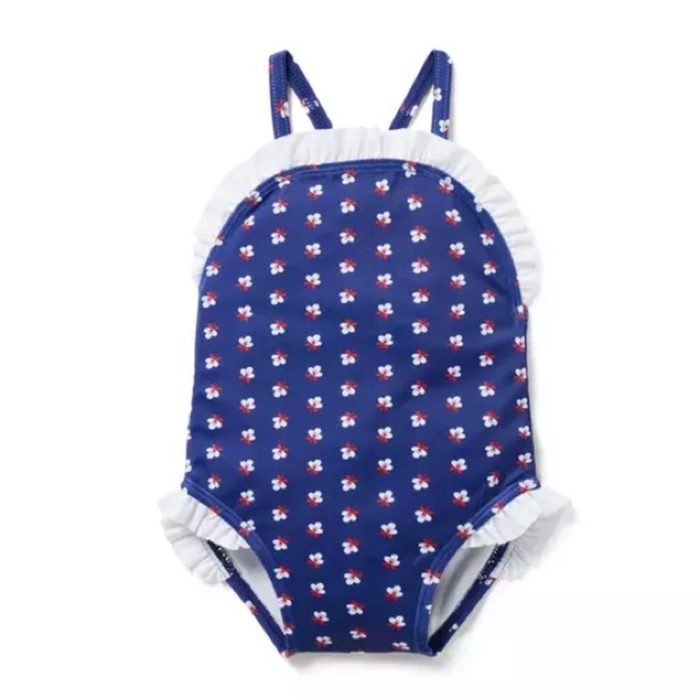 JANIE and JACK BABY RECYCLED GEO FLORAL SWIMSUIT